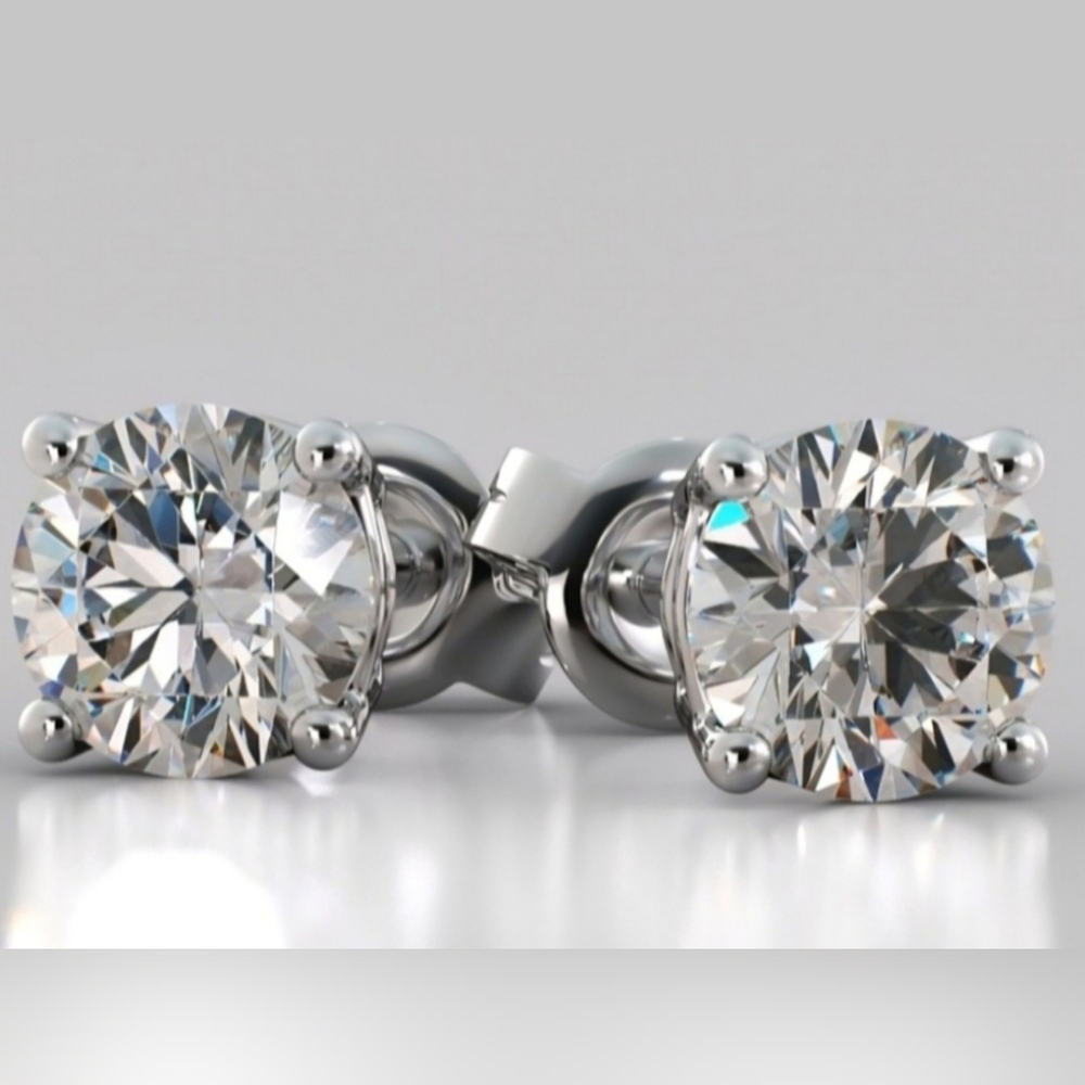 Elegant 6ct Certified Moissanite Silver Stud Earrings